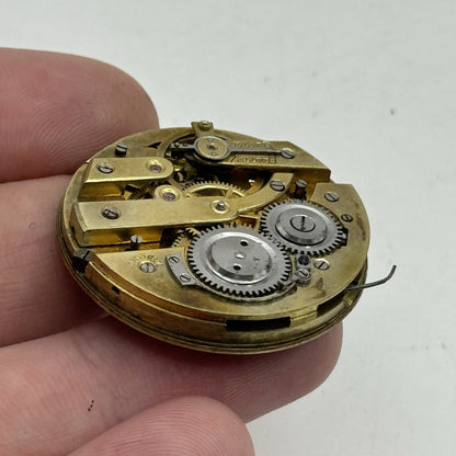 33.8mm Antique Quality Floral Dial Pocket Watch Movement Hands - PARTS REPAIR