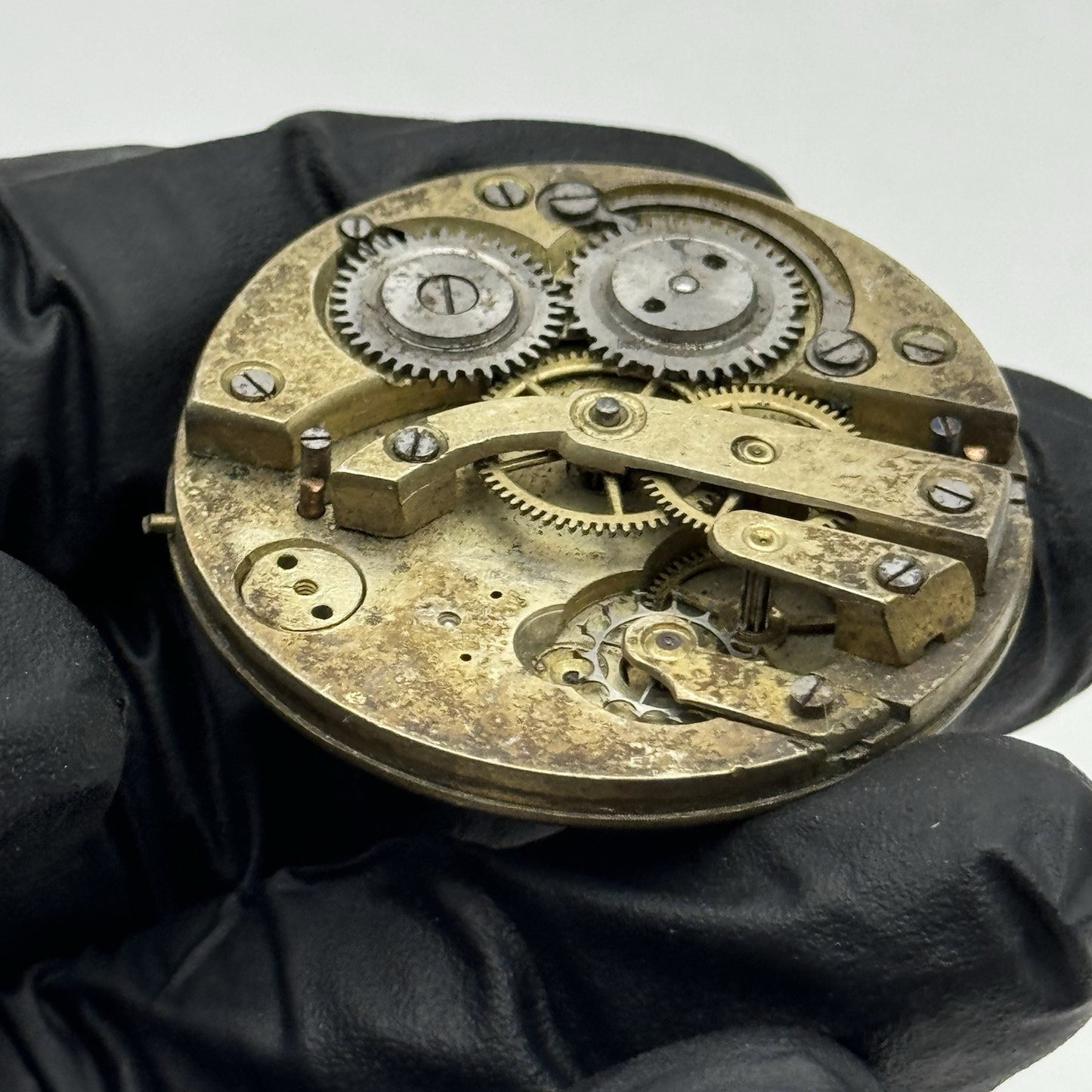 40.6mm Antique Unidentified Cylinder Escapement Pocket Watch Movement - PARTS