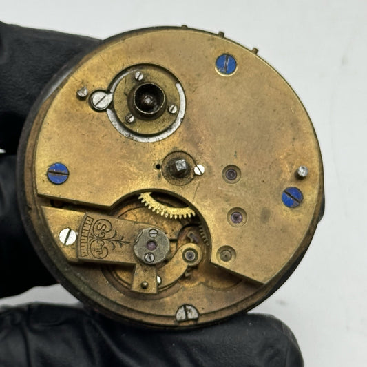 43.9mm Antique Fattorini & Sons Bradford The Leader Pocket Watch Movement PARTS