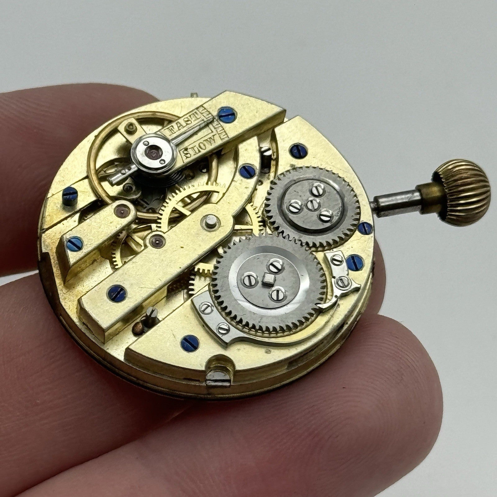 32mm Antique High Grade J W Benson Cylinder Fob Pocket Watch Movement TO RESTORE