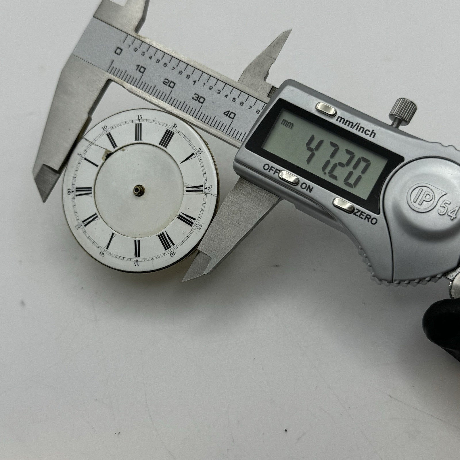 47.2mm Antique English Chronograph Pocket Watch Movement - PARTS REPAIR SPARES